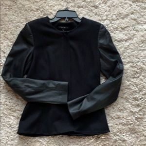 Theory wool and leather blazer